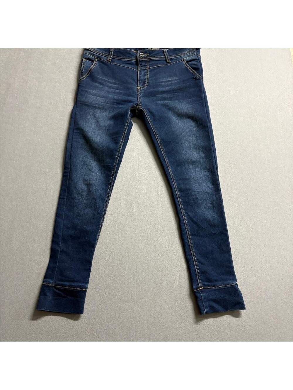 Hype Skinny Jeans Womens Size 30 Blue Denim Stretch Mid Rise Cuff Hem